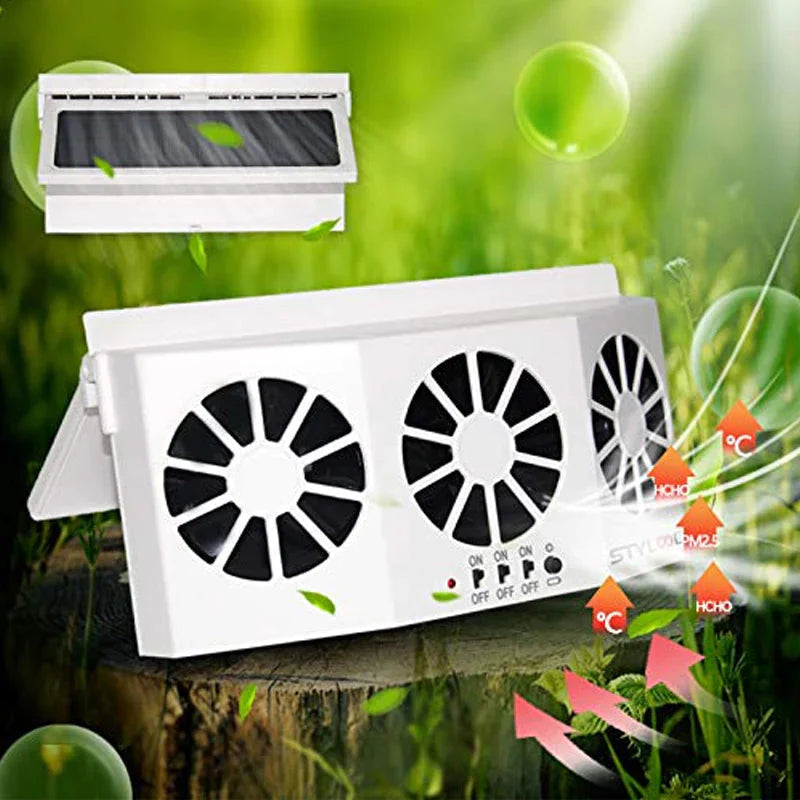 Solar Powered Car Cooler – Auto Fan Ventilation System for Heat Reduction & Fresh Air