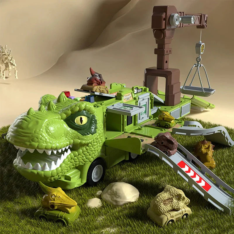 Dinosaur Engineering Truck Toy Set - Fun Transforming Truck with Lights and Sound