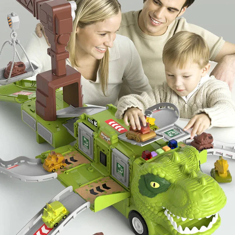 Dinosaur Engineering Truck Toy Set - Fun Transforming Truck with Lights and Sound