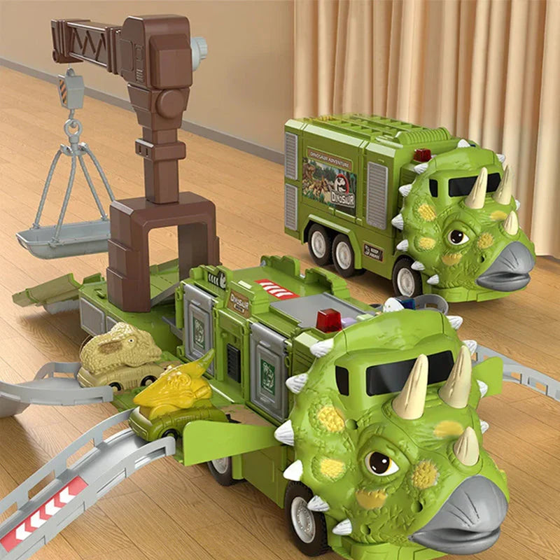 Dinosaur Engineering Truck Toy Set - Fun Transforming Truck with Lights and Sound