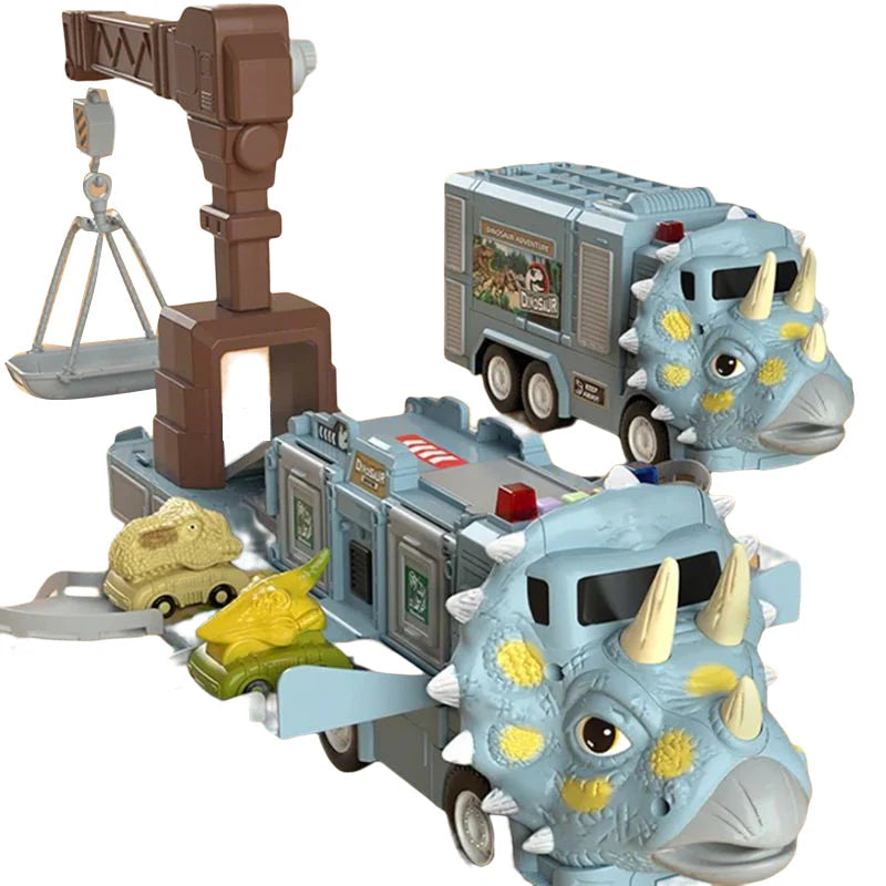 Dinosaur Engineering Truck Toy Set - Fun Transforming Truck with Lights and Sound
