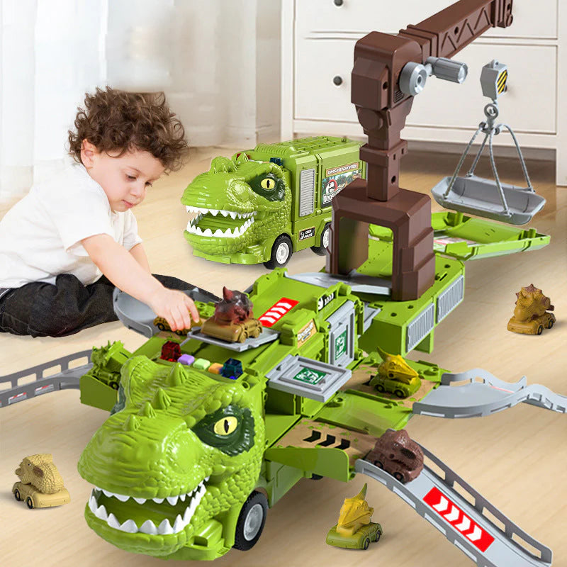 Dinosaur Engineering Truck Toy Set - Fun Transforming Truck with Lights and Sound