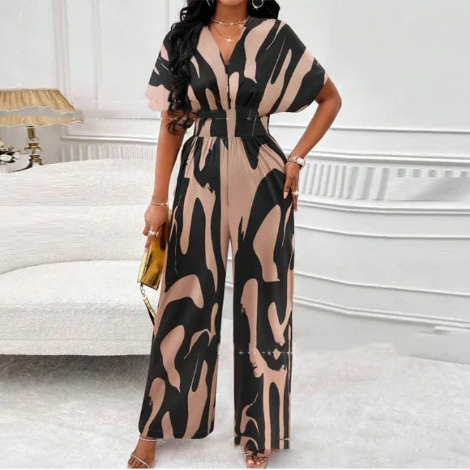 Women's Batwing Sleeve Wide-Leg Jumpsuit – Elegant & Flowy One-Piece Outfit