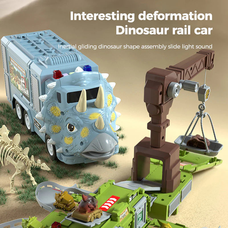 Dinosaur Engineering Truck Toy Set - Fun Transforming Truck with Lights and Sound