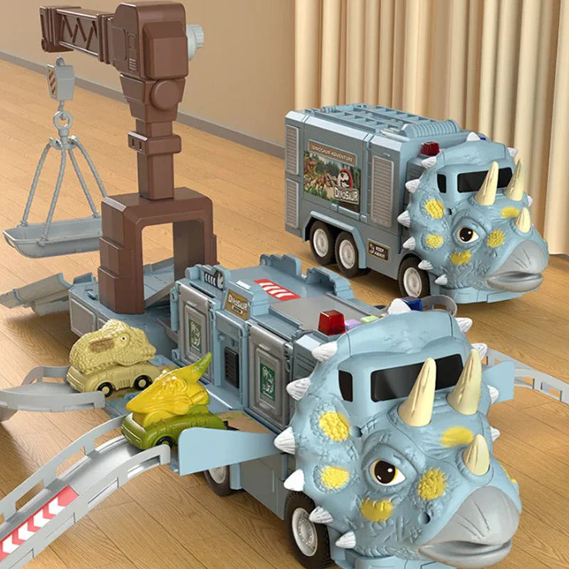Dinosaur Engineering Truck Toy Set - Fun Transforming Truck with Lights and Sound