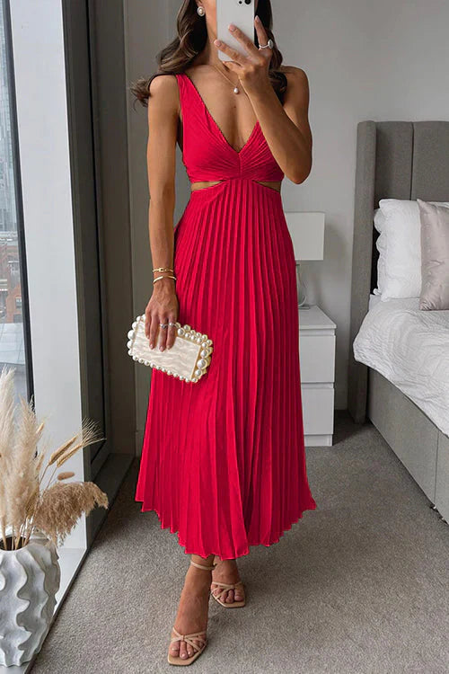Pleated Satin Dress for Women – Elegant and Versatile Formal & Casual Dress