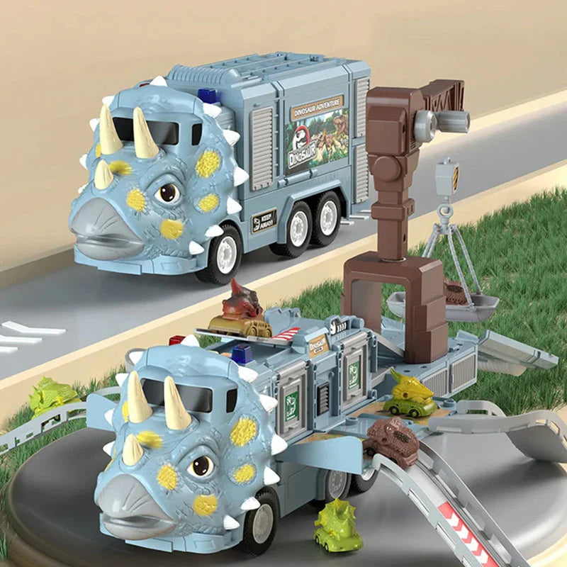 Dinosaur Engineering Truck Toy Set - Fun Transforming Truck with Lights and Sound