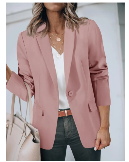 Blazer for Women, Elegant Tailored Fit with Long Sleeves and Pockets