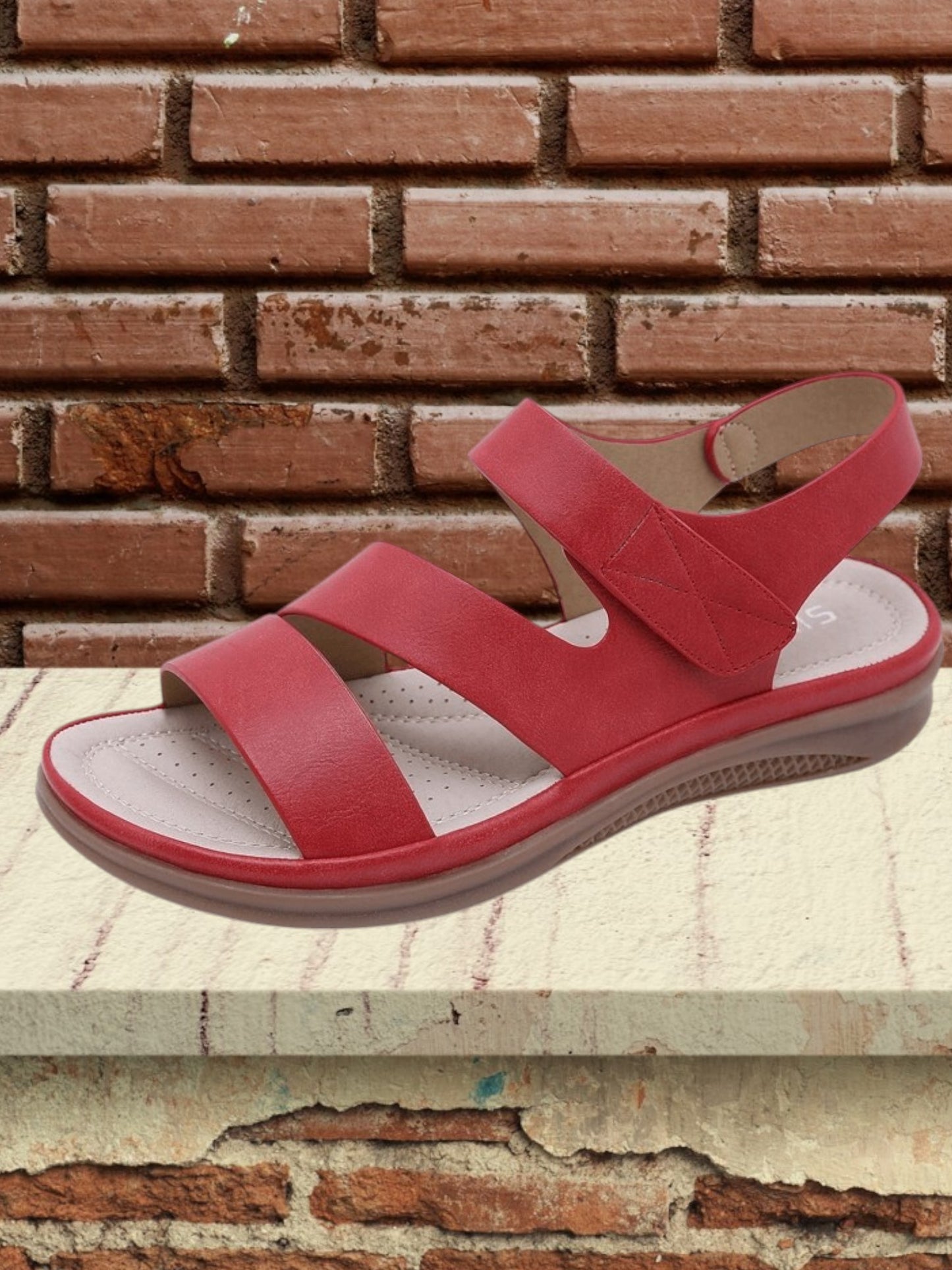 Alessandra | Women's Orthopedic Wedge Sandals with Arch Support and Breathable Design | Red