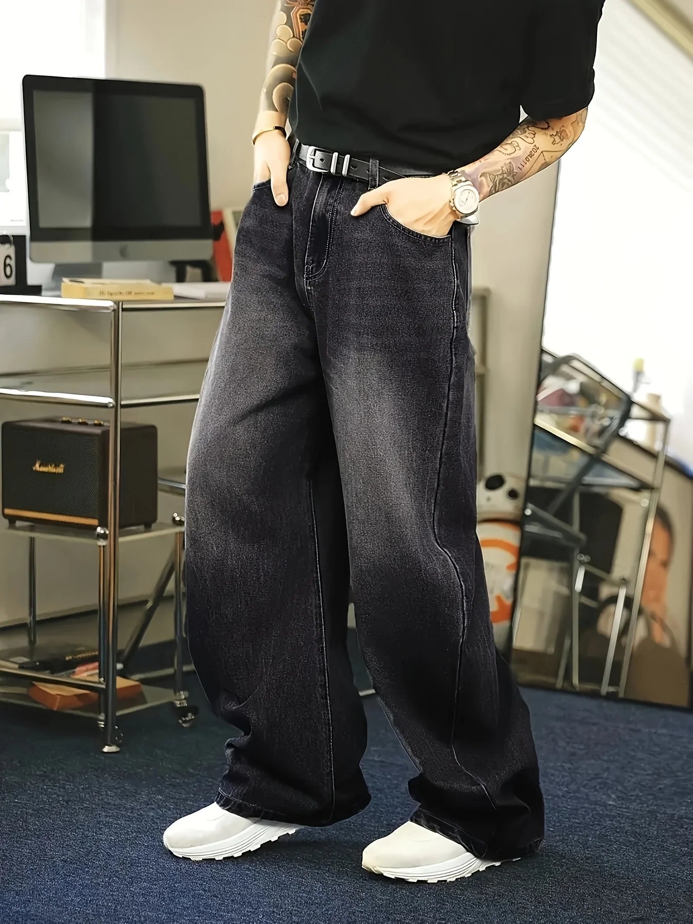 Baggy Jeans for Men | Vintage Wash Relaxed Fit | Casual 2