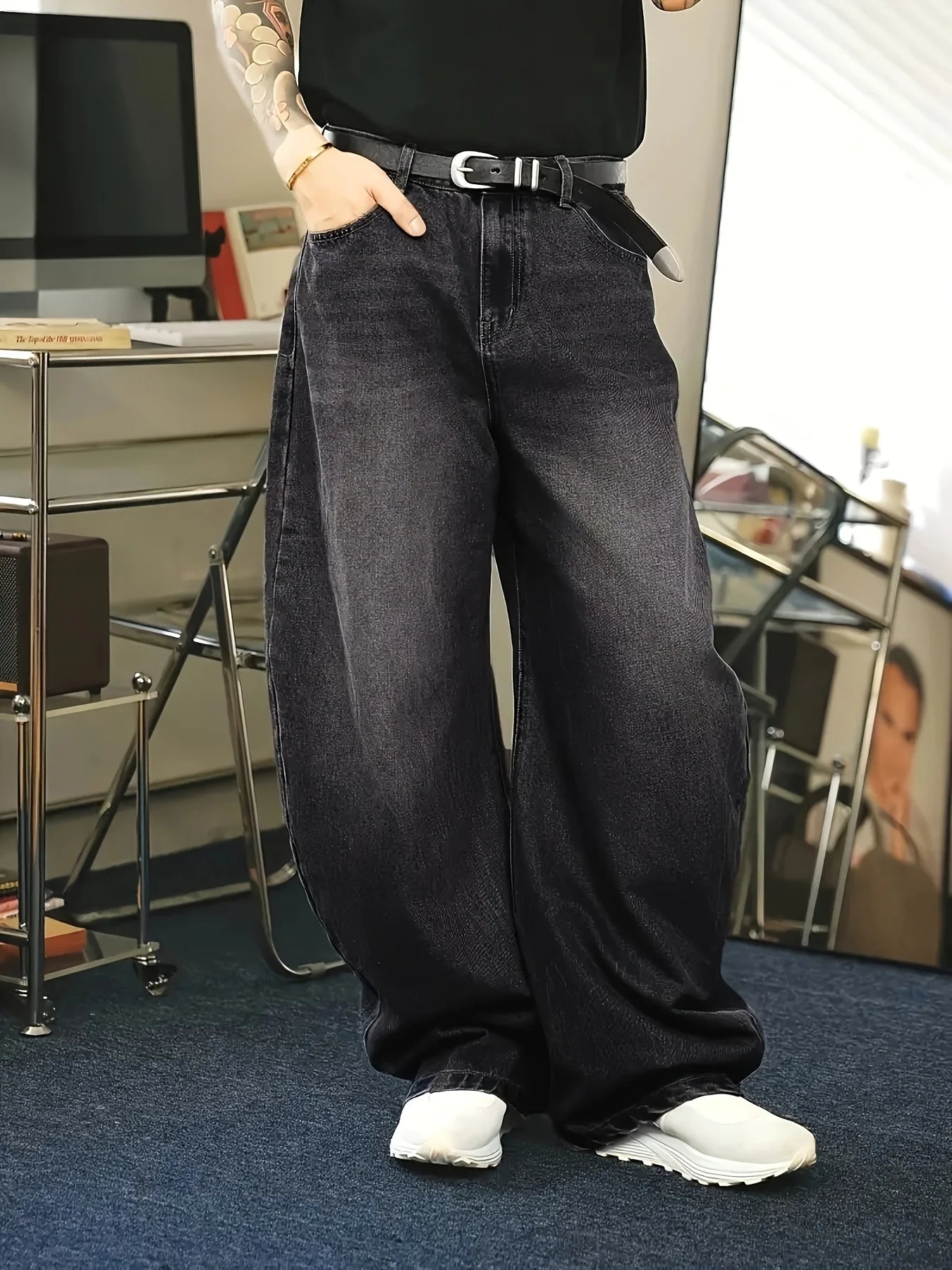 Baggy Jeans for Men | Vintage Wash Relaxed Fit | Casual 3