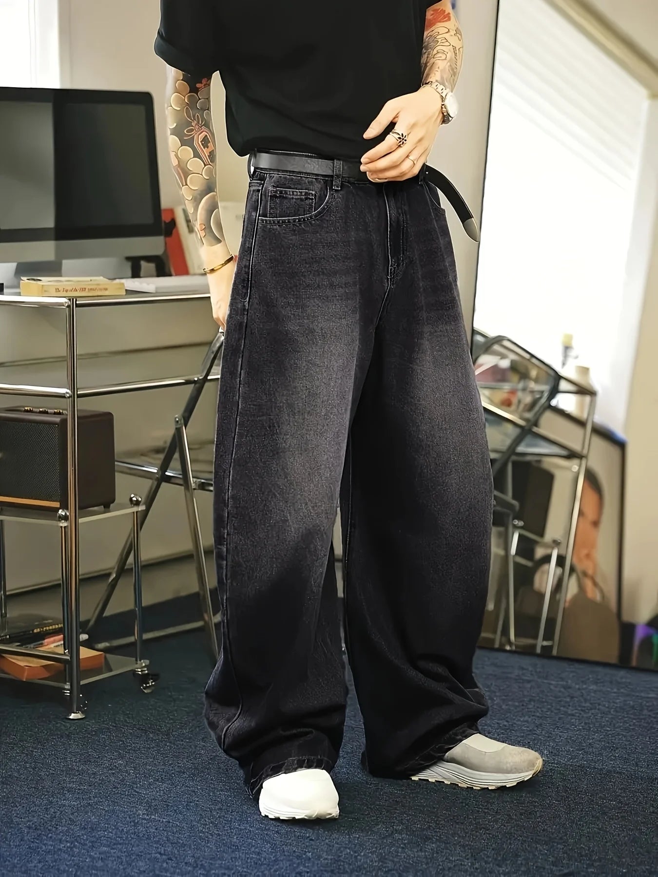 Baggy Jeans for Men | Vintage Wash Relaxed Fit | Casual 4