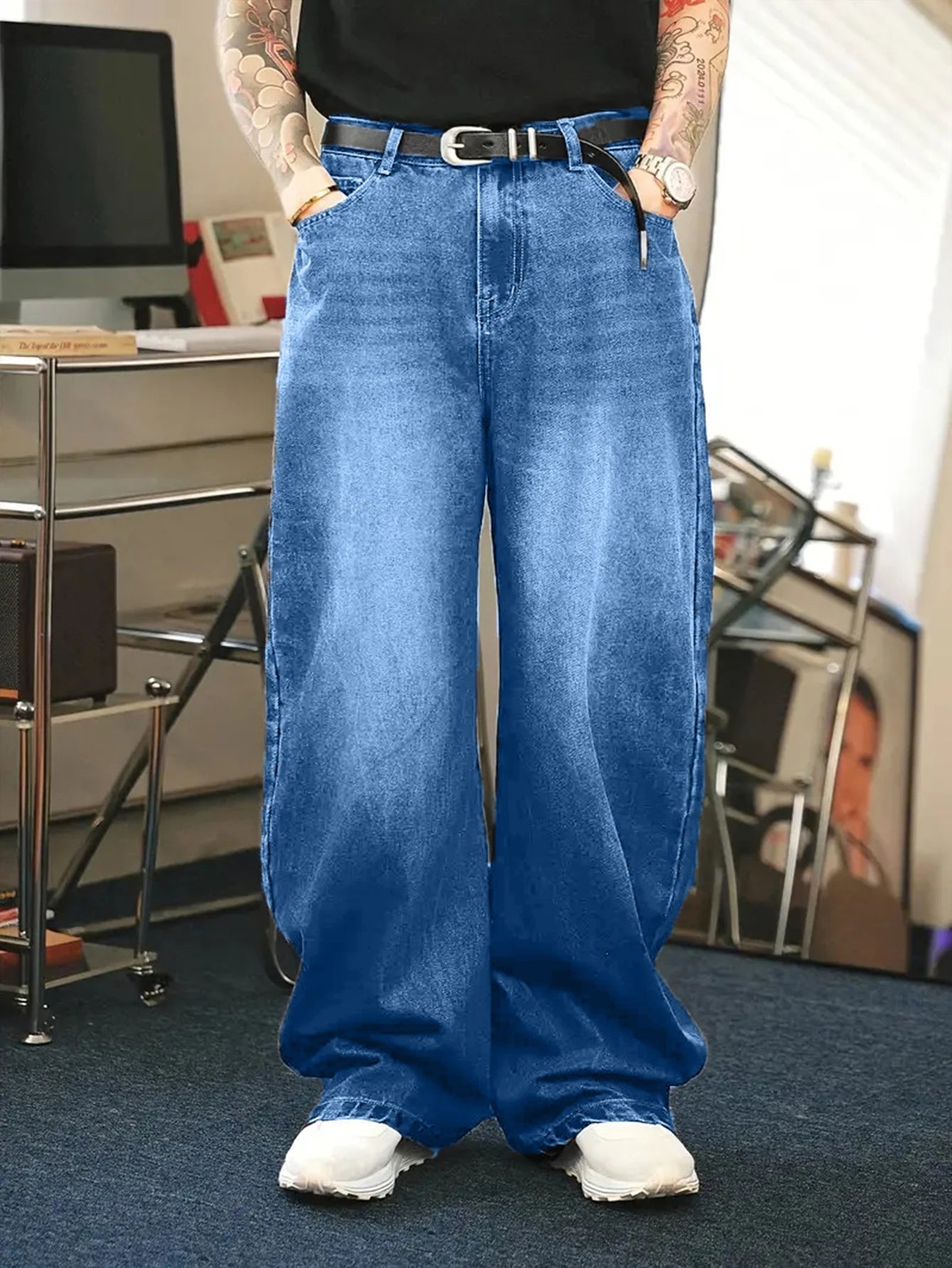 Baggy Jeans for Men | Vintage Wash Relaxed Fit | Casual 5