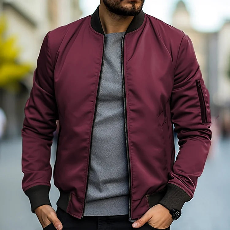 Bomber Jacket for Men | Comfortable Fit | Maroon