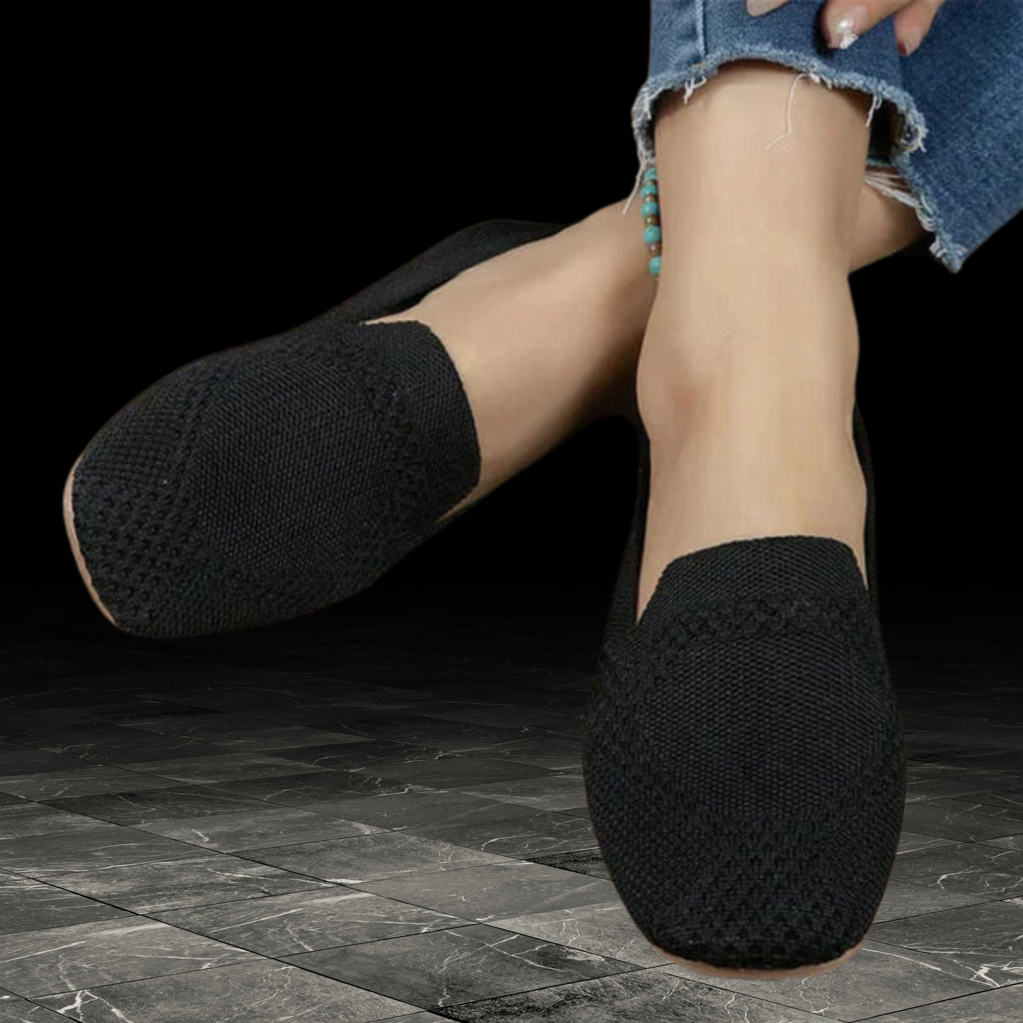 Breathable, Lightweight and Comfortable Women's Ballerina Shoes | Black