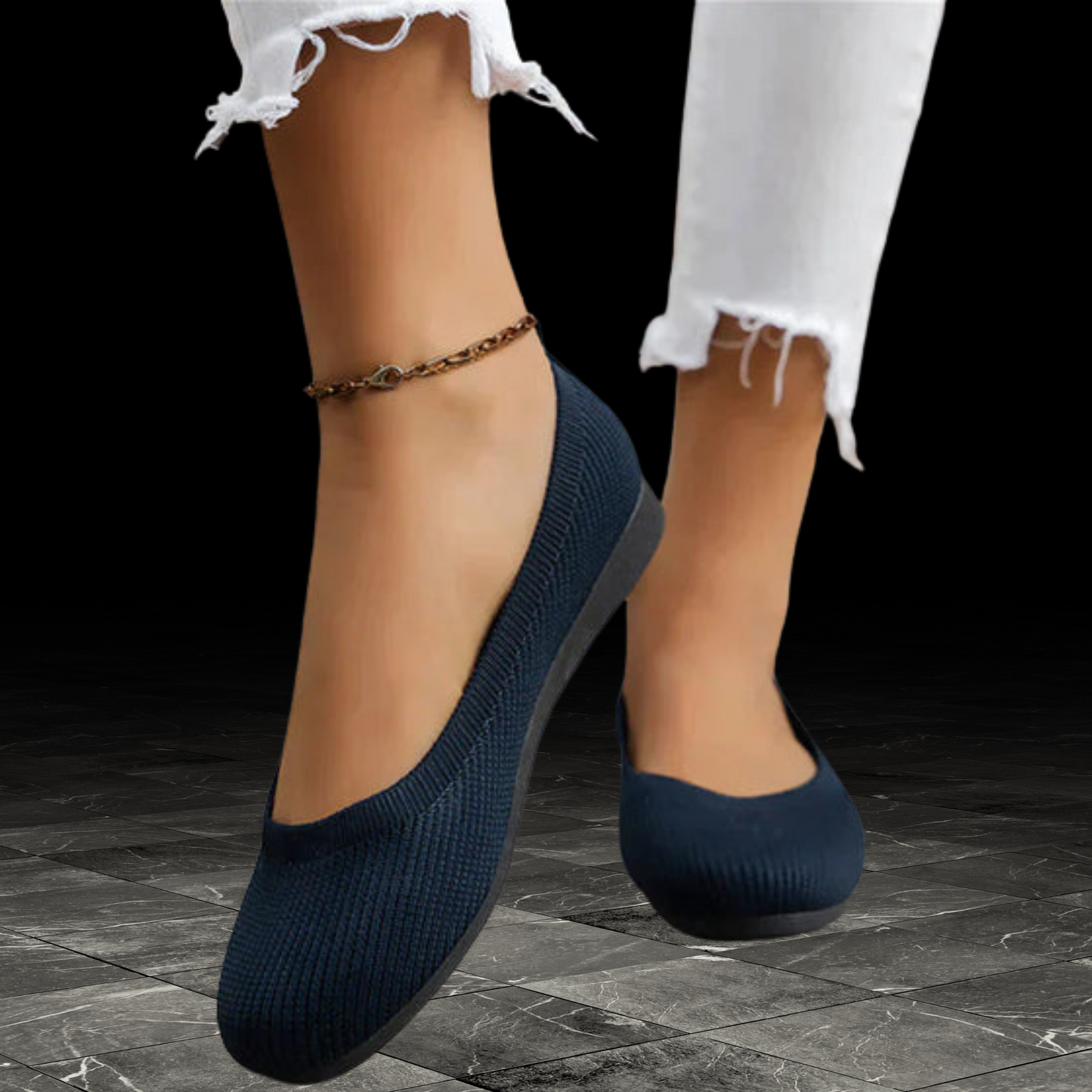Breathable, Lightweight and Comfortable Women's Ballerina Shoes | Navyblue