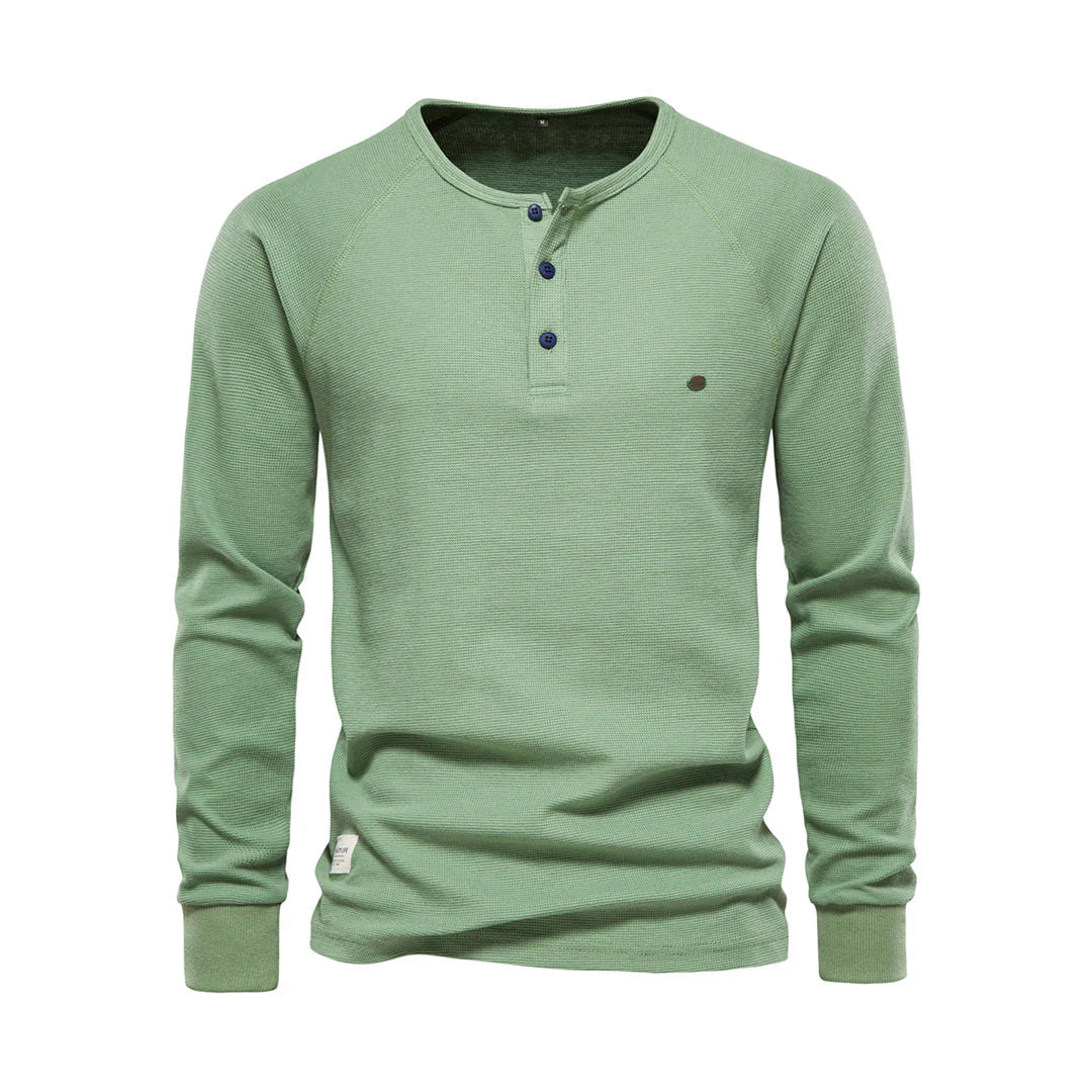 Breathable Long Sleeve Shirt for Men | Casual Fit | Green