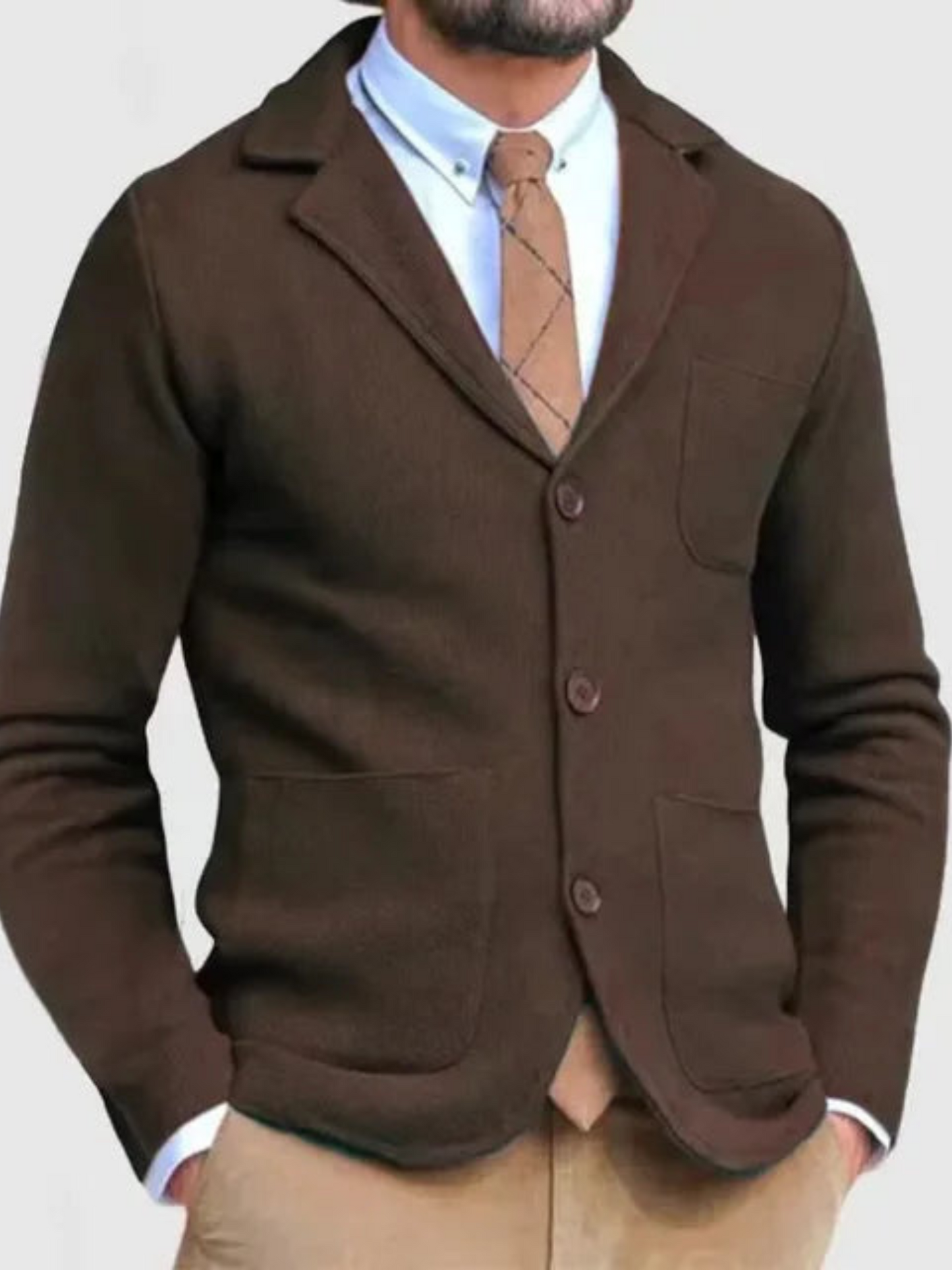 Casual Blazer Jacket for Men | Tailored Fit | Dark Brown