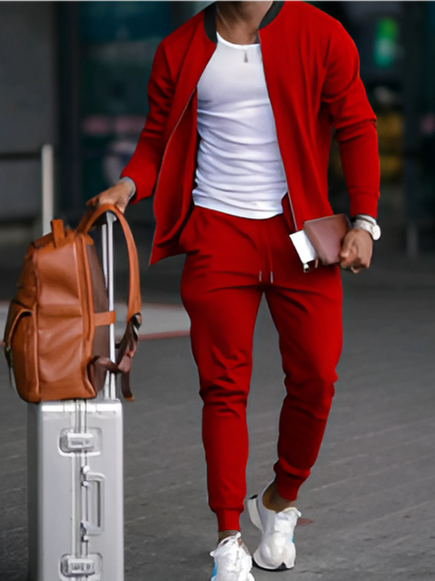 Casual Two-Piece Set for Men | Comfortable | Red