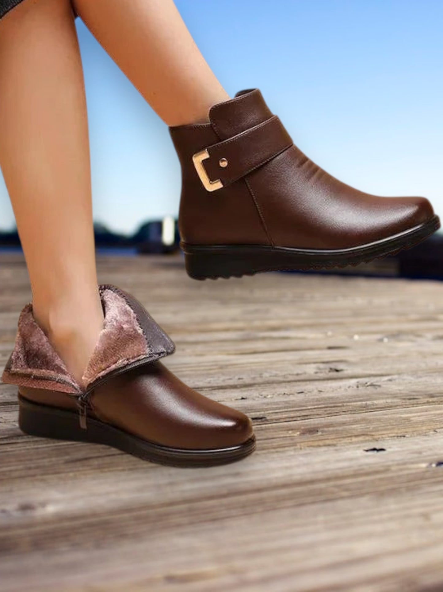 Clara | Stylish Orthopedic Boots for Women with Ergonomic Support and Non-Slip Sole | Brown