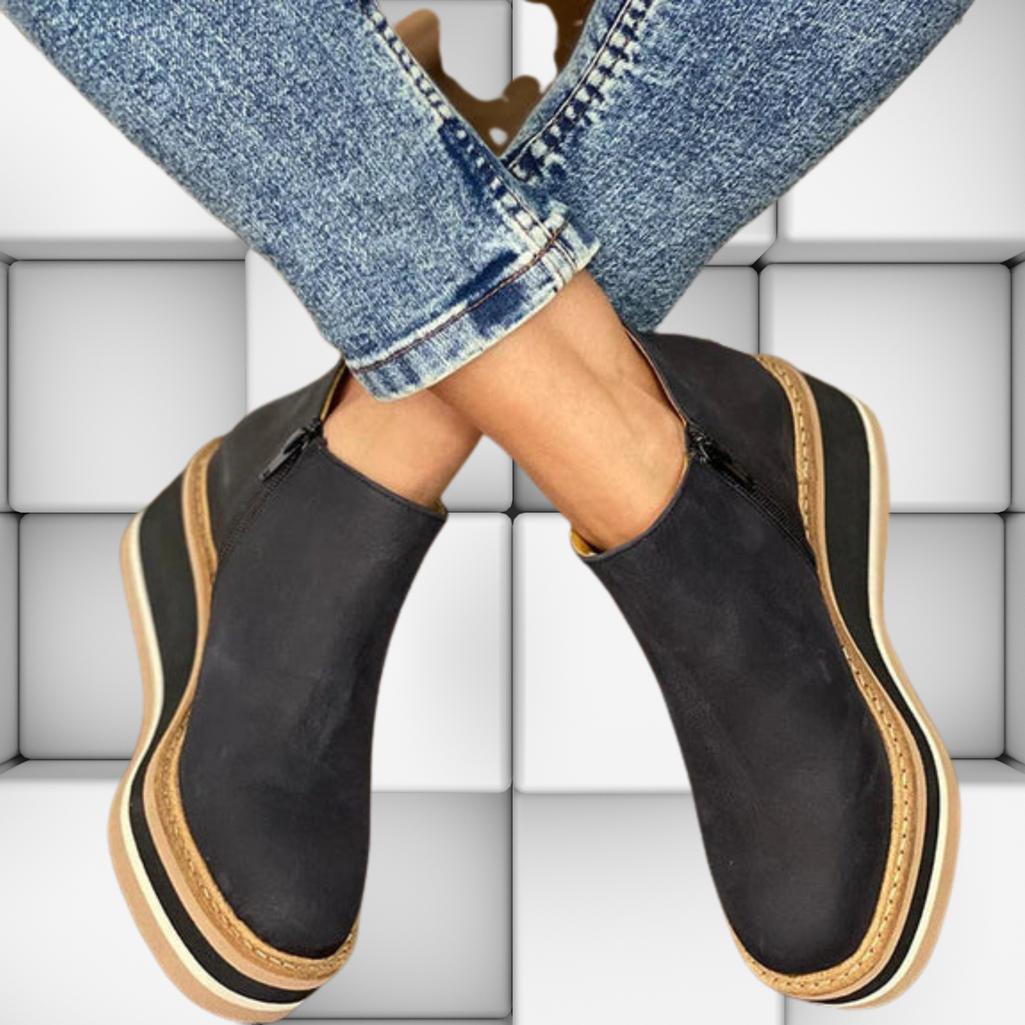 Comfortable Wedge Heel Shoe Boots for Daily Wear | Darkblue