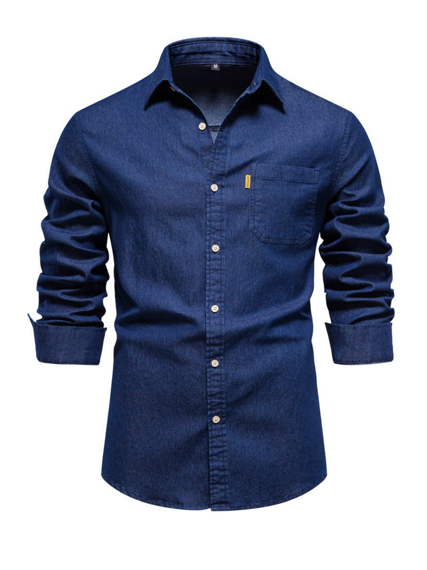 Denim Shirt for Men | Long Sleeve, Classic Fit | Navy Blue