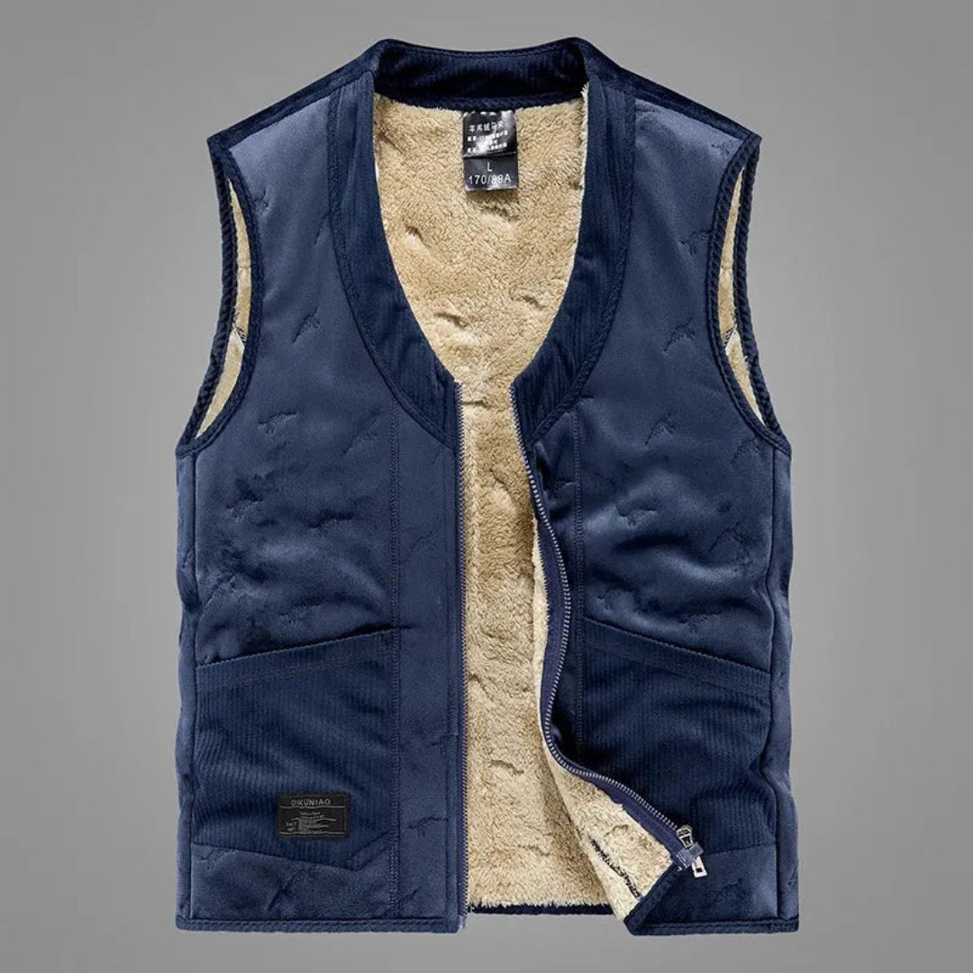 Down Vest for Men | Velvet-Touch, Relaxed Fit | Winter | Blue