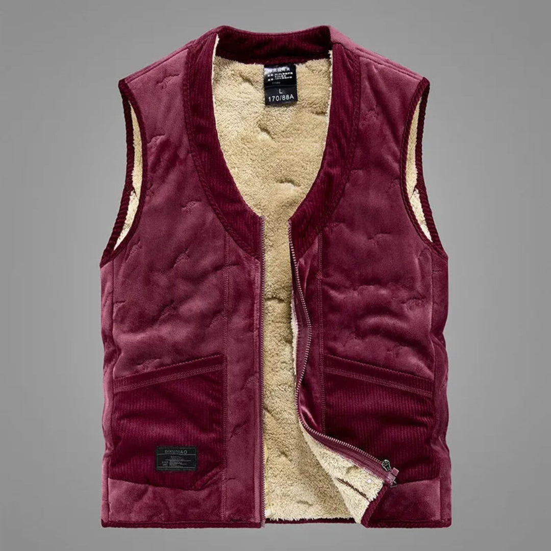 Down Vest for Men | Velvet-Touch, Relaxed Fit | Winter | Red