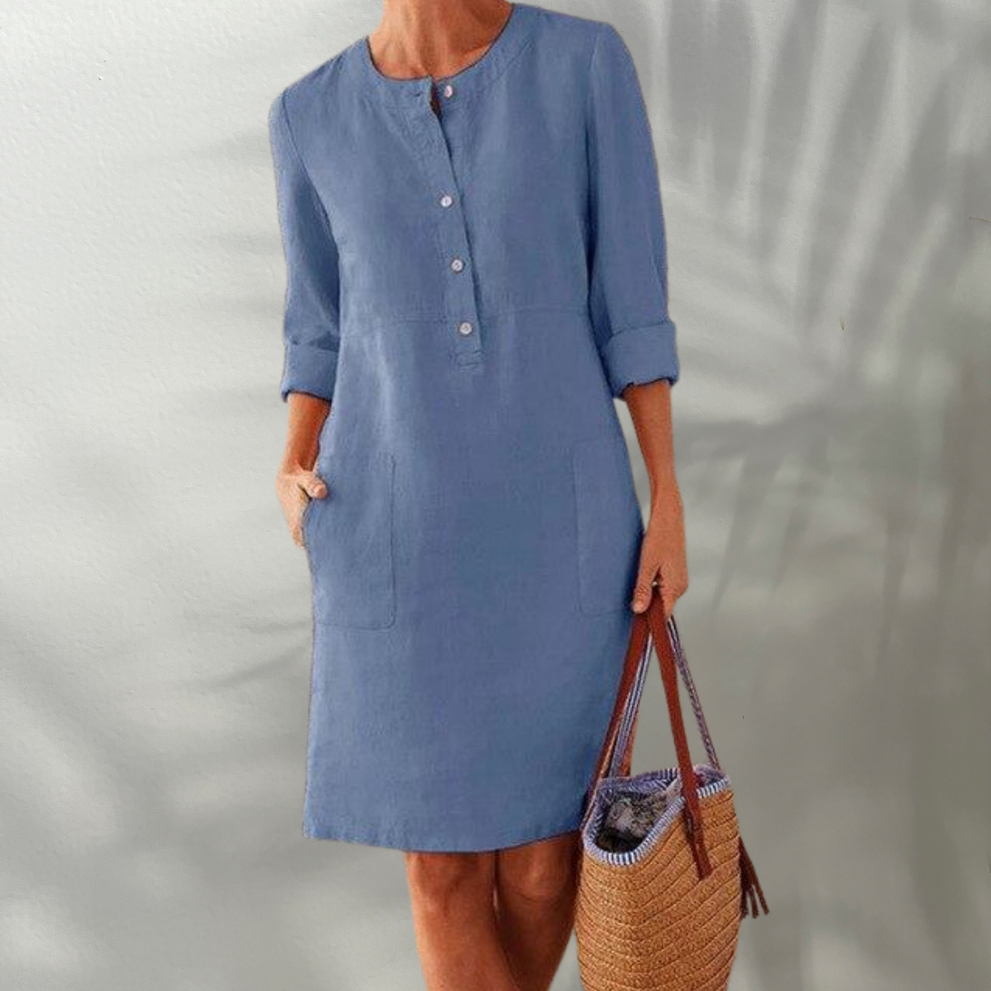 Elegant Women's Lightweight Breathable Summer Dress with Flowy Silhouette | Blue