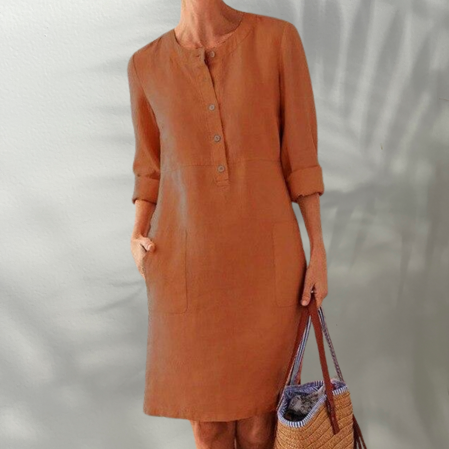 Elegant Women's Lightweight Breathable Summer Dress with Flowy Silhouette | Brown