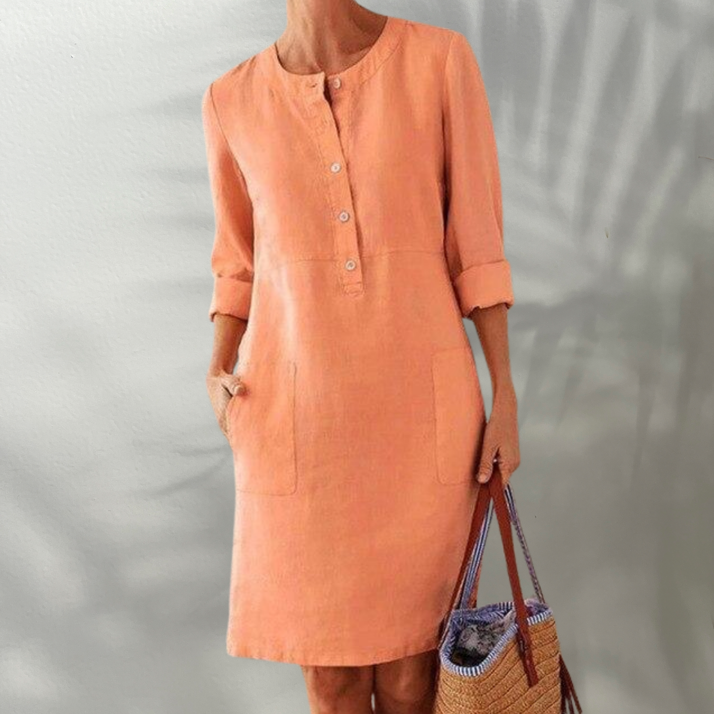 Elegant Women's Lightweight Breathable Summer Dress with Flowy Silhouette | Orange