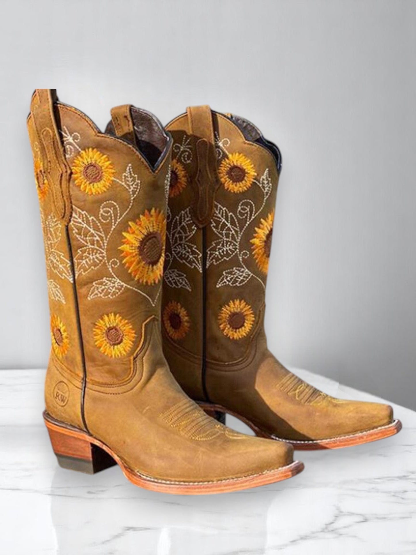 Emma | Stylish Cowboy Boots for Women with Cushioned Insole and Classic Western Design | Khaki