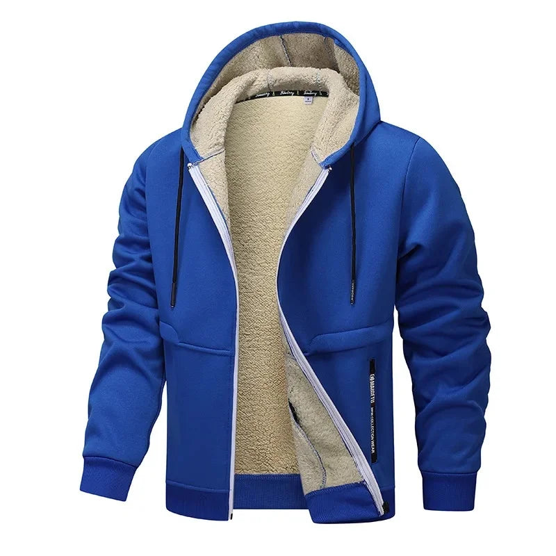 Fleece Jacket for Men | Loose Fit, Casual Style | Winter | Blue