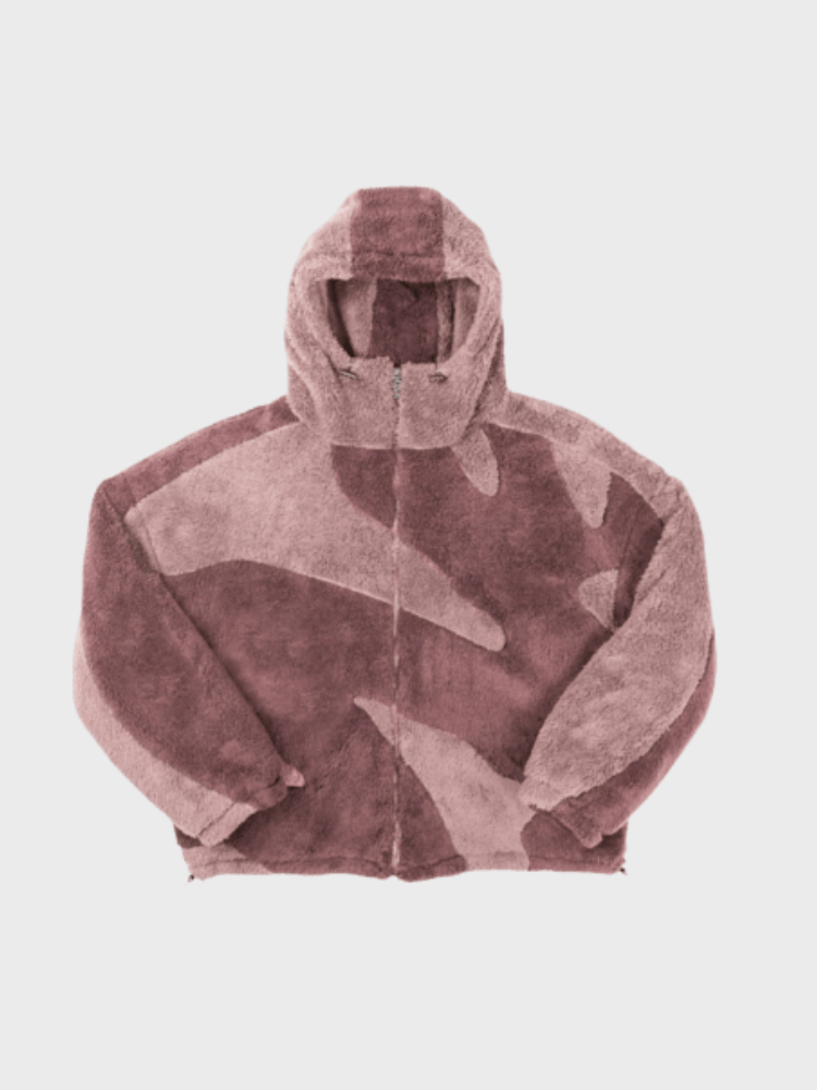 Fleece Jacket for Men | Urban Minimalist Design | Winter | Pink