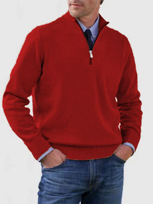 Half-Zip Sweater for Men | Modern Fit | Red