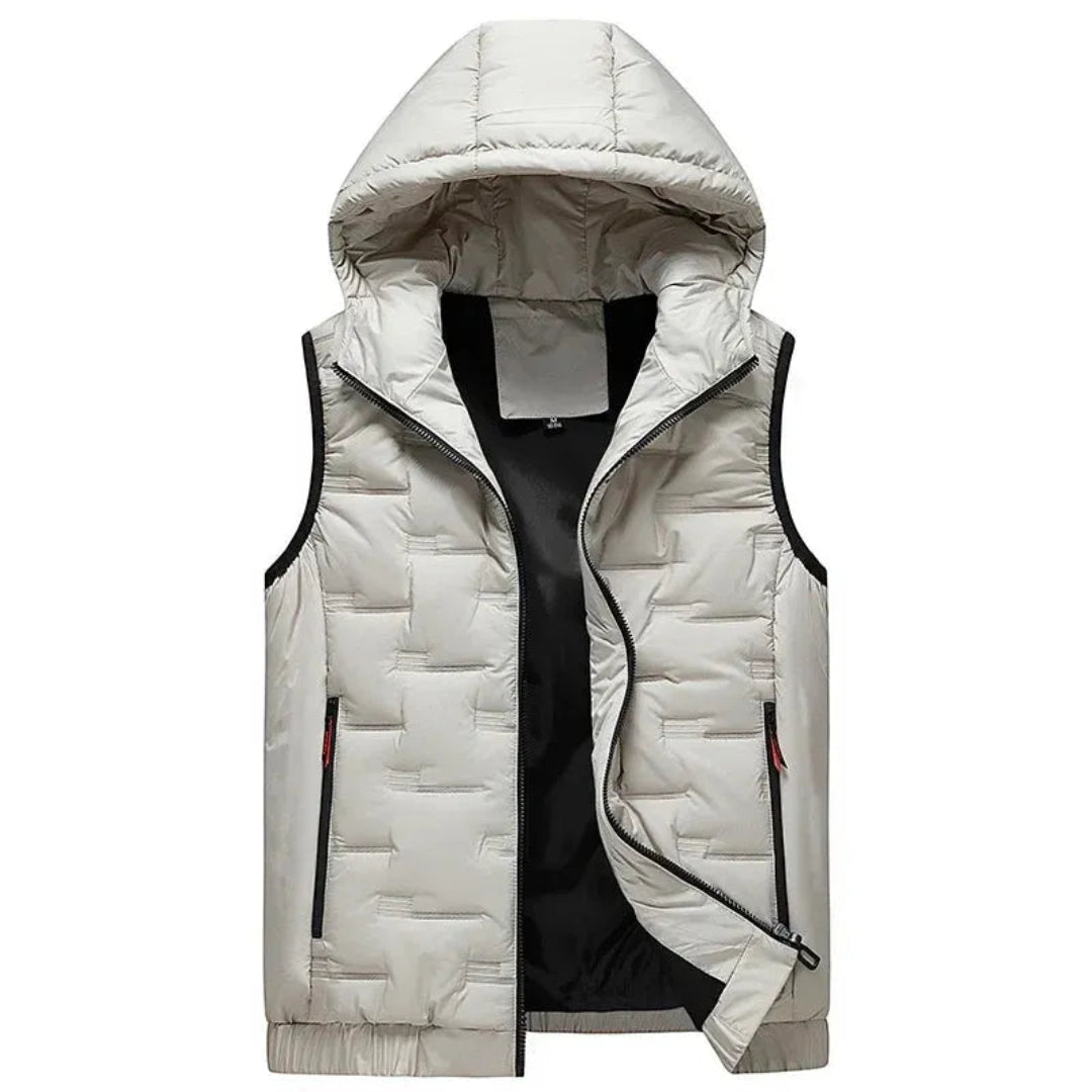 Hooded Down Vest for Men & Women | Water-Resistant | White