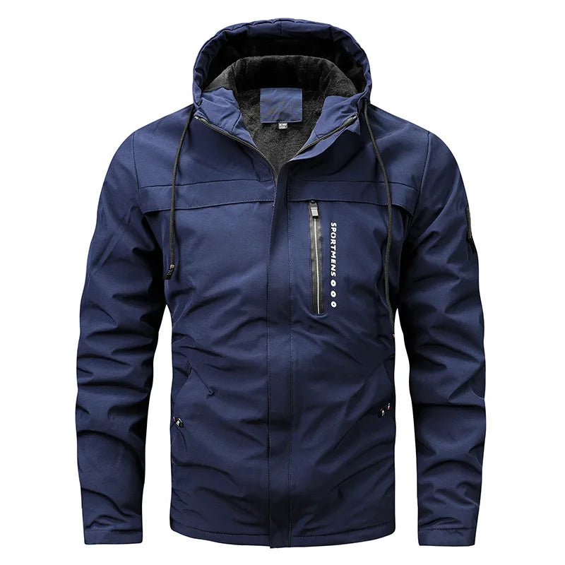 Hooded Fleece Jacket for Men | Regular Fit | Blue