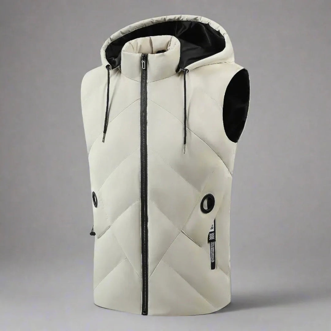 Hooded Vest for Men & Women | Hip-Length | White1