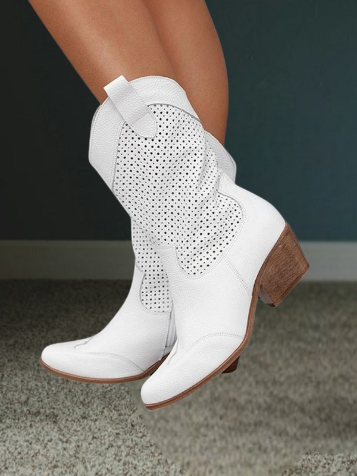 Jill | Women's Cowboy Style Orthopedic Boots with Shock-Absorbing Gel Sole for Comfort and Support | white
