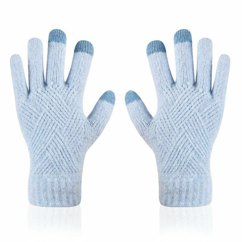 Knitted Gloves for Women | Warm and Comfortable | Light Blue