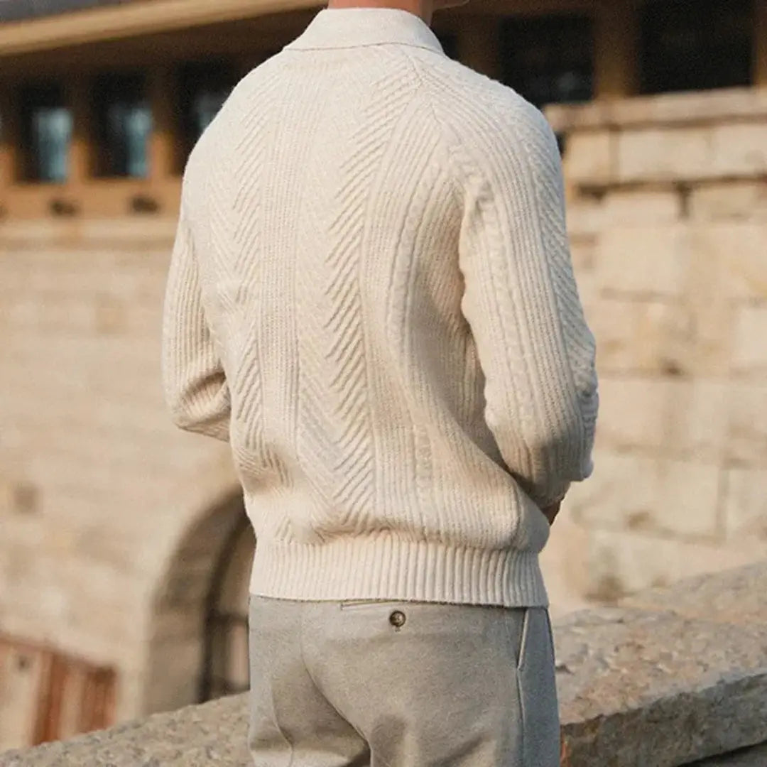 Knitted Sweater for Men | Modern Fit | Beige1