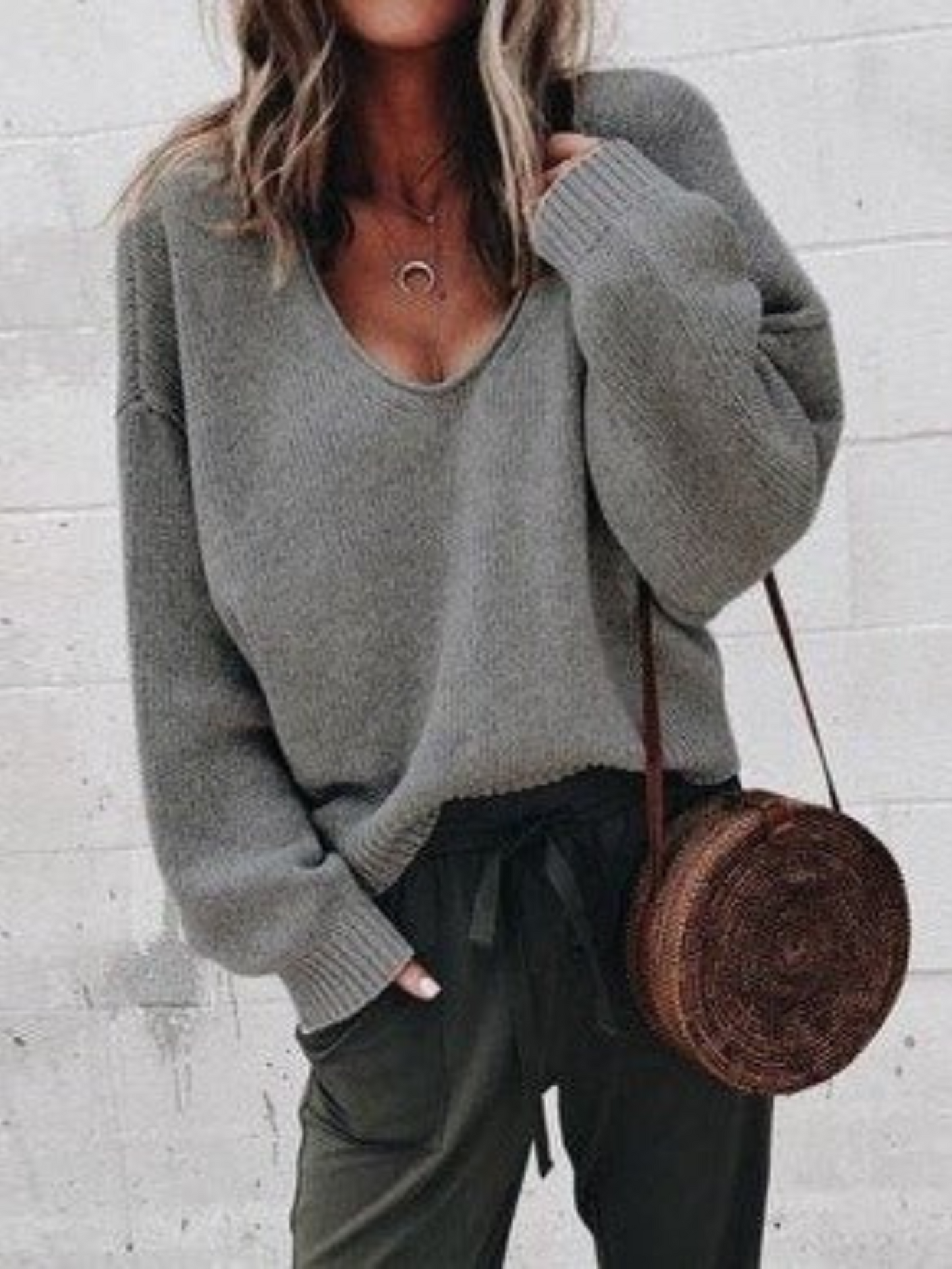 Knitted Sweater for Women | Flattering Fit | Dark Gray