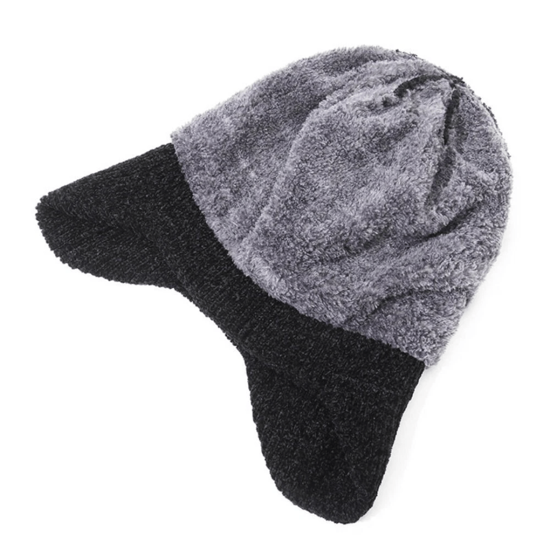 Knitted Winter Hat | Fleece Lined, Ear Coverage | Unisex | Gray2