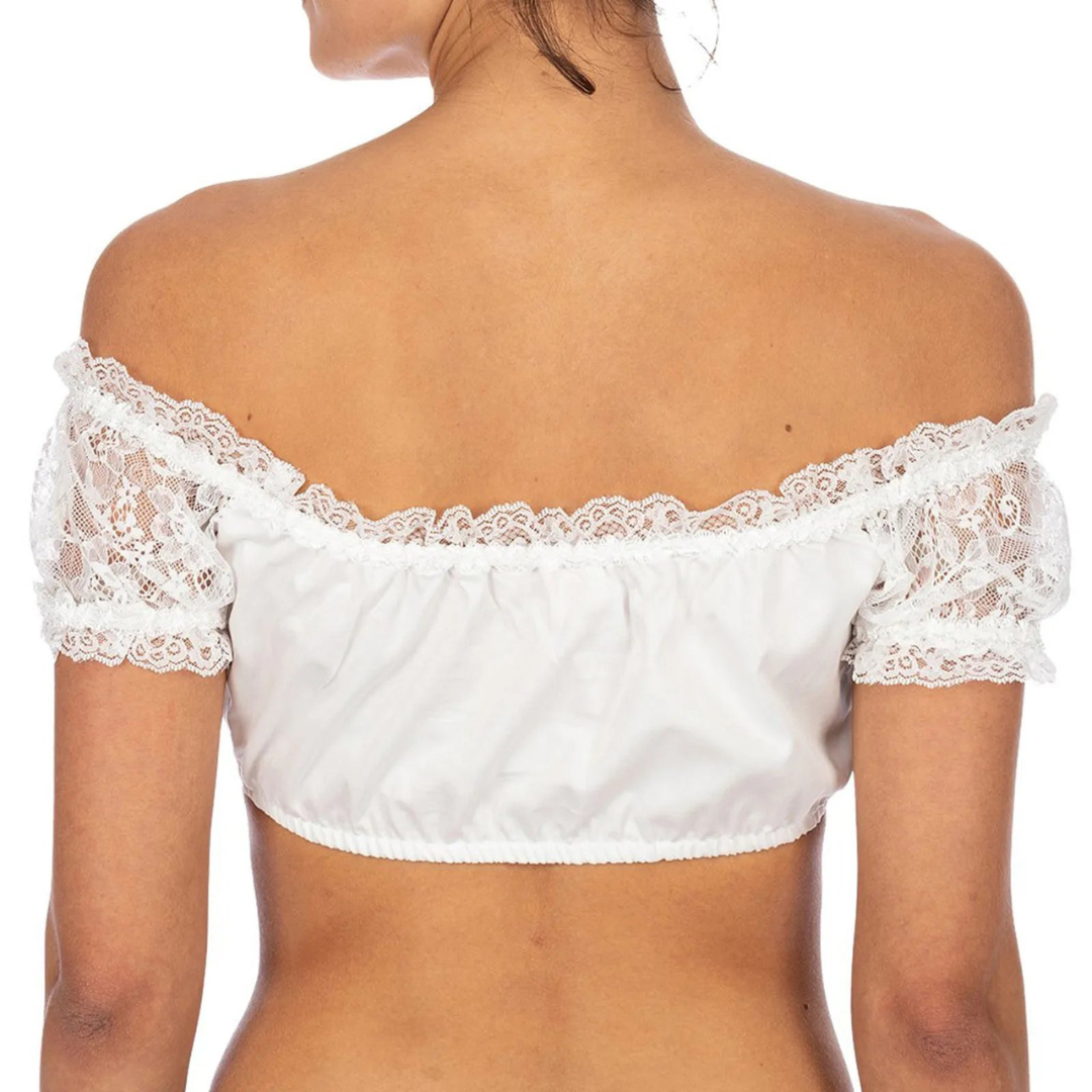 Lace Sleeves Dirndl Blouse | Oktoberfest Outfit | White1