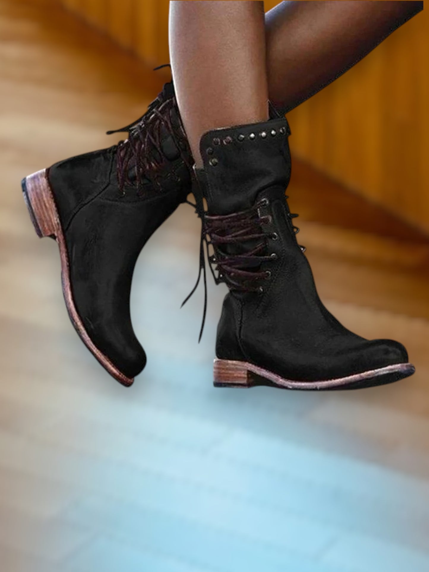 Lacey | Women's Leather Lace-Up Ankle Boots for All-Day Comfort | Black