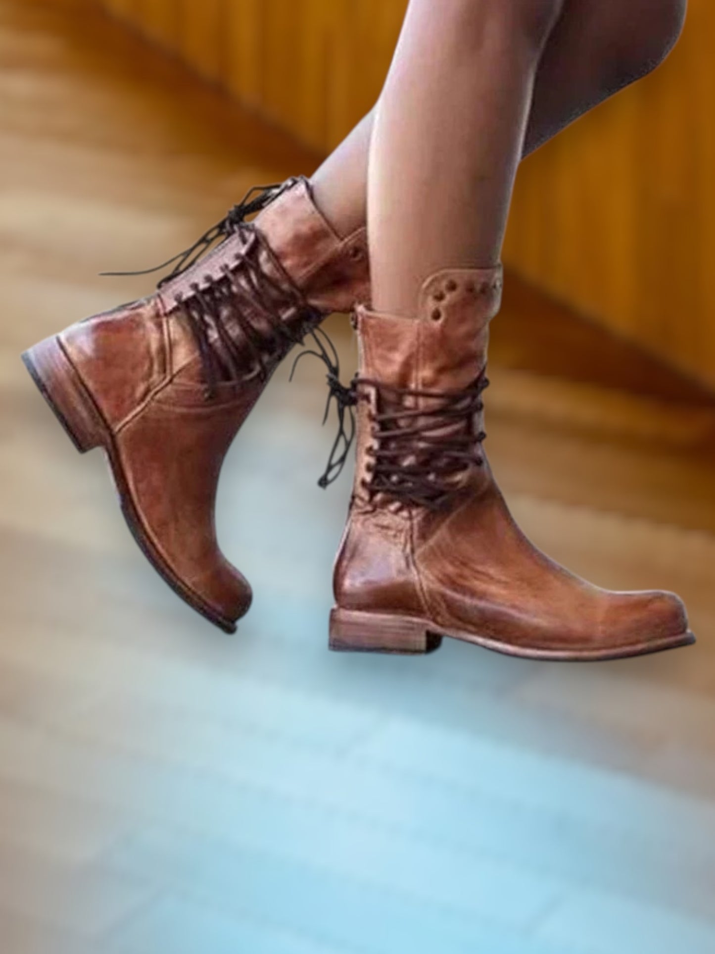 Lacey | Women's Leather Lace-Up Ankle Boots for All-Day Comfort | Brown 3