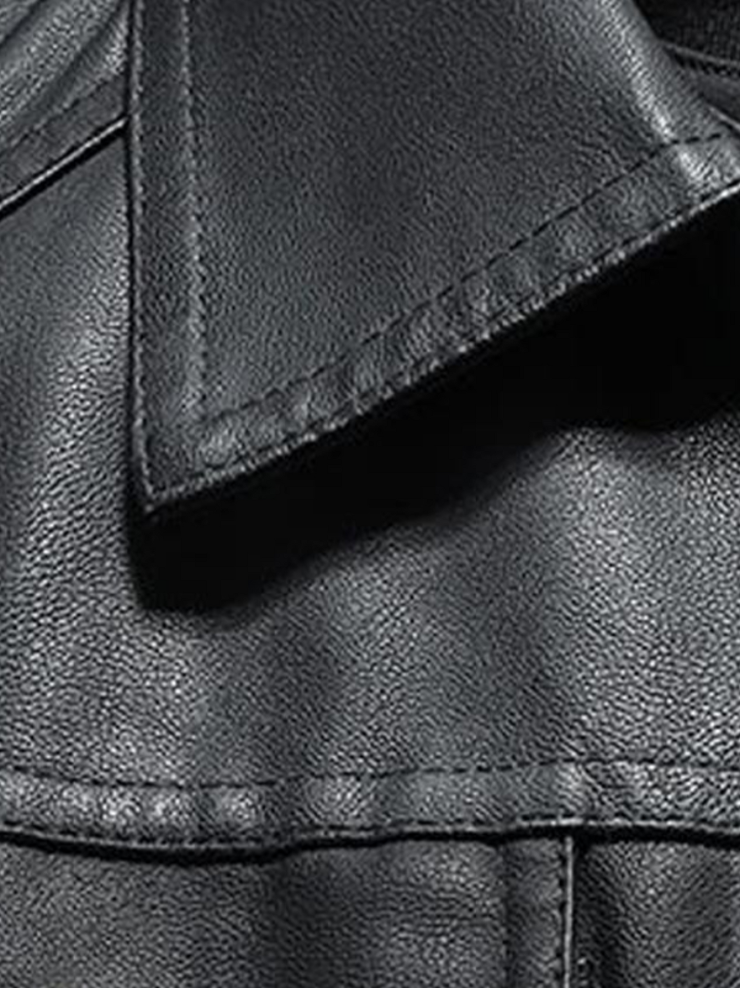 Leather Biker Jacket for Men | Comfortable Fit | Black2