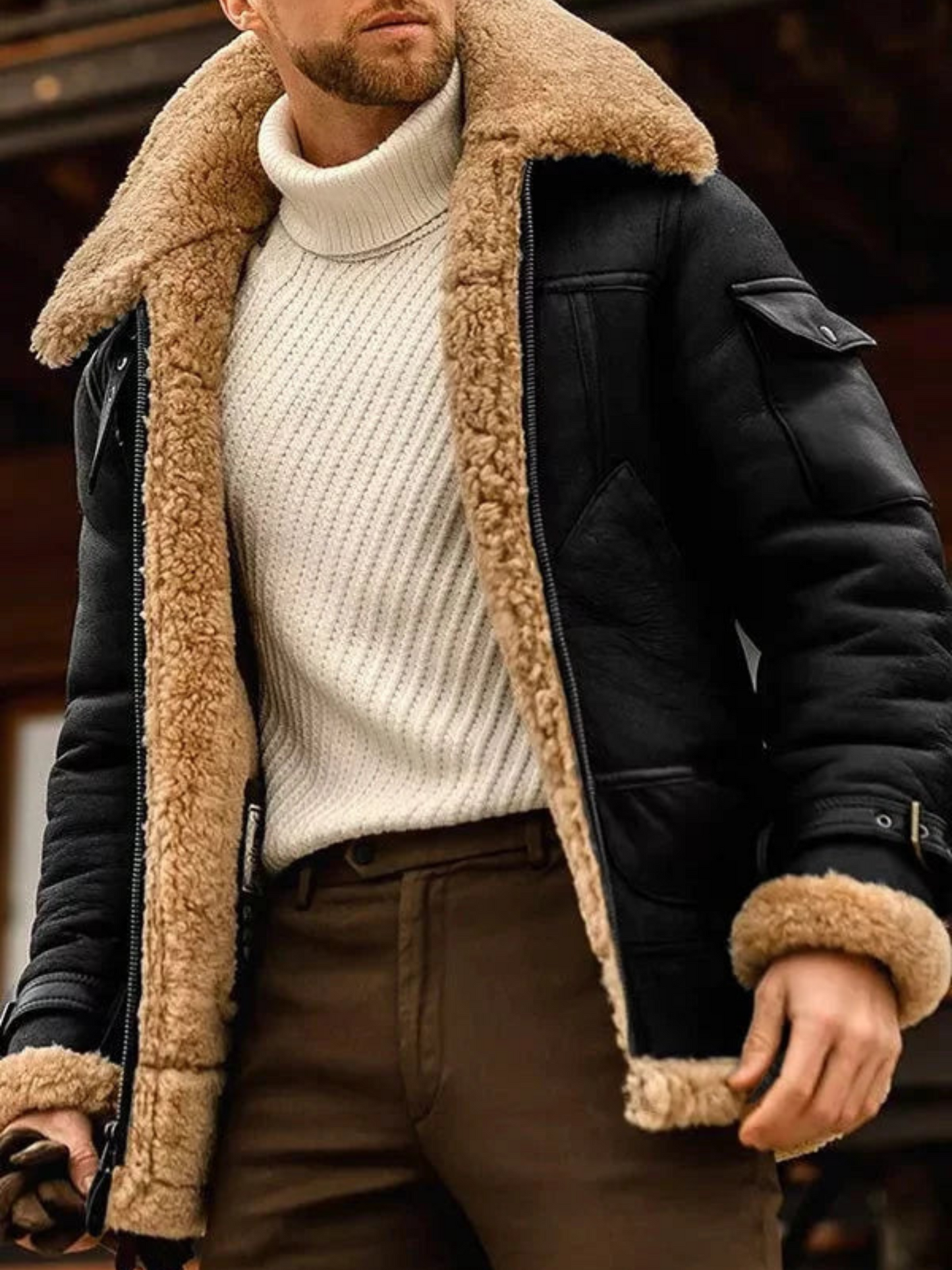 Leather Jacket for Men, Regular Fit | Winter | Black