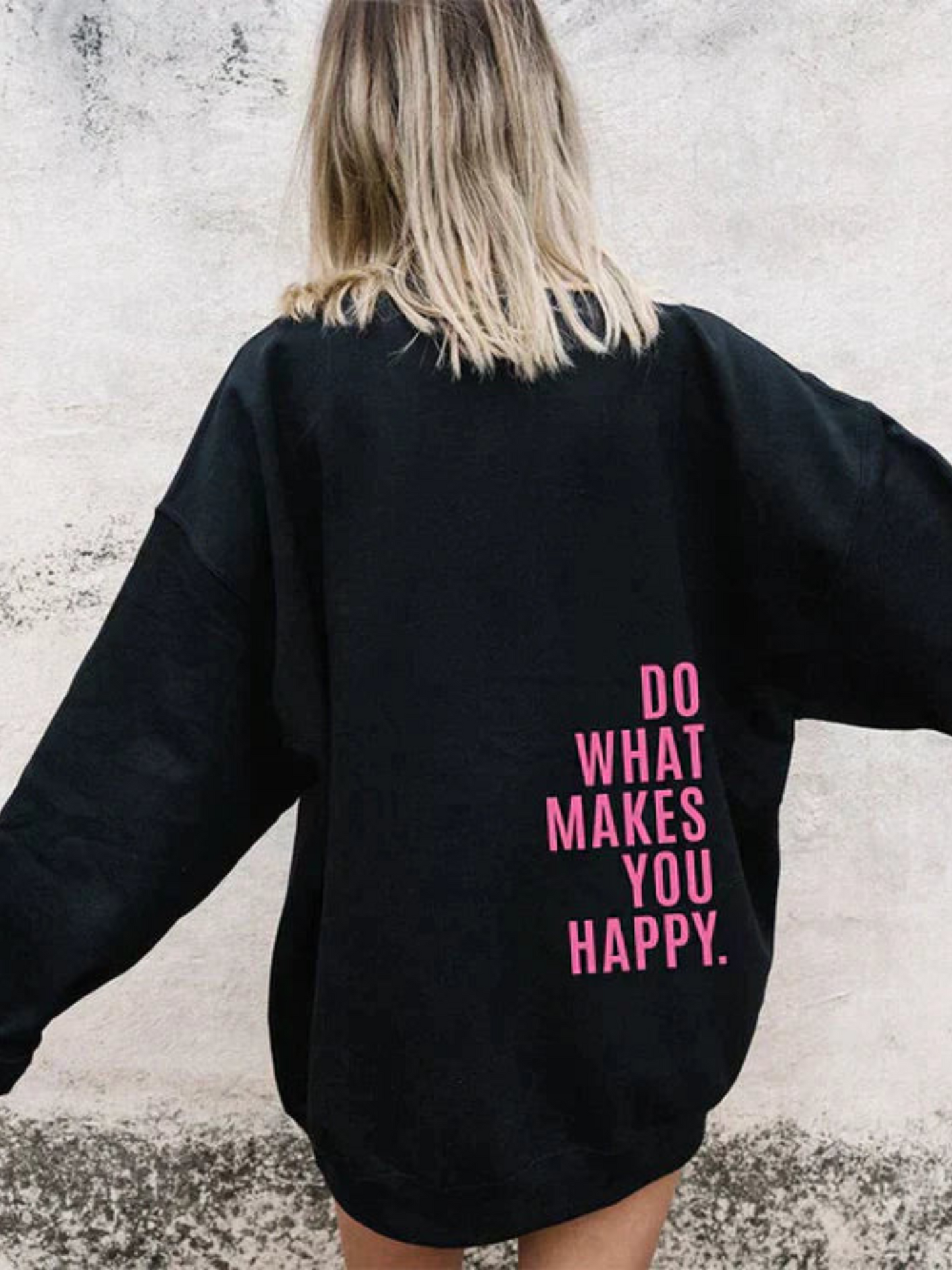 Letter Print Hoodie for Women | Comfortable | Black