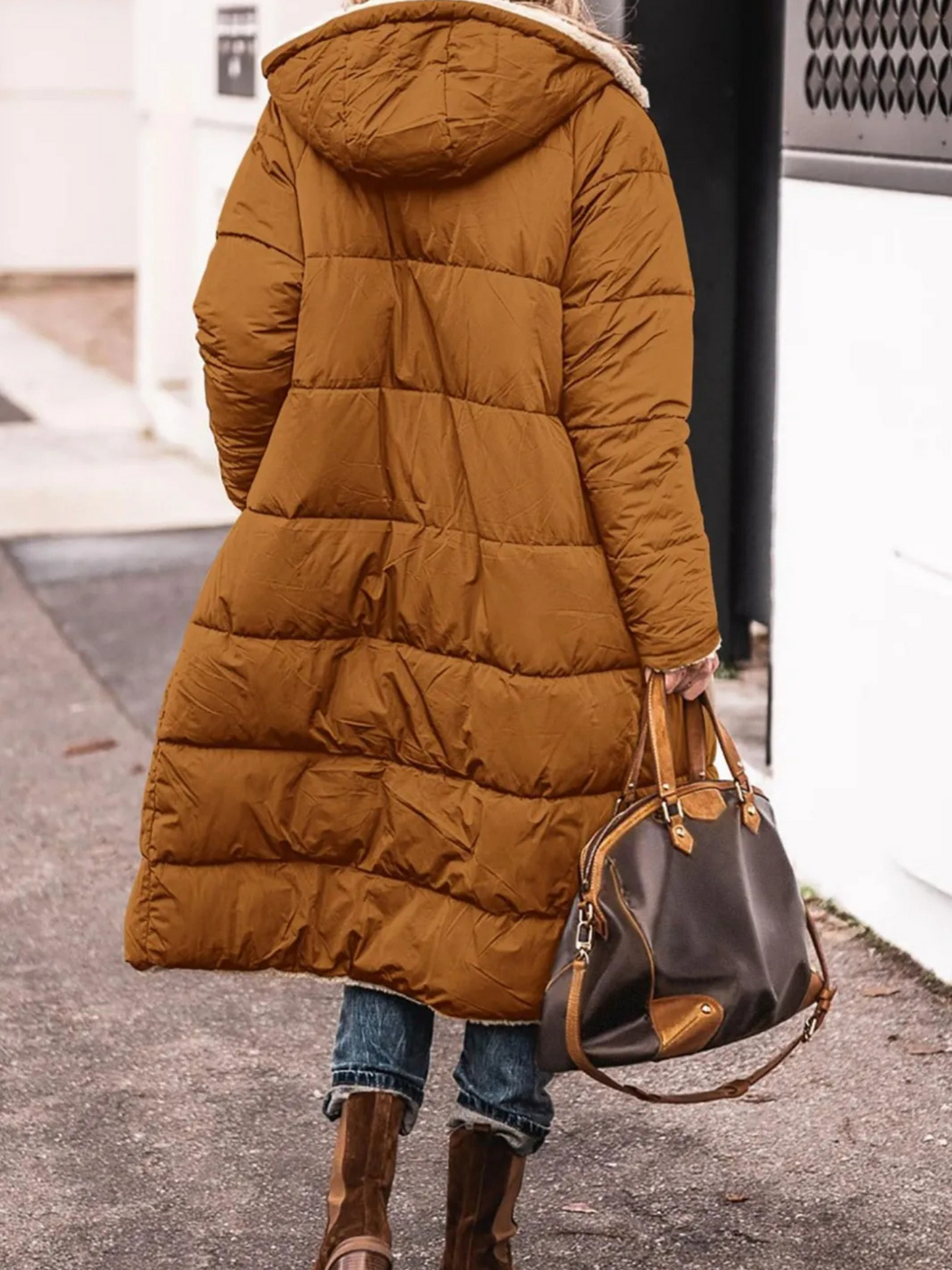 Long Winter Coat for Women, Hooded | Winter | Light Brown